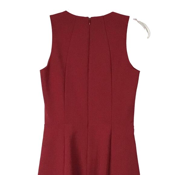 Madewell Adore Sleeveless Fit and Flare Dress Brick Burgundy Dark Red sz 0 - Picture 9 of 16